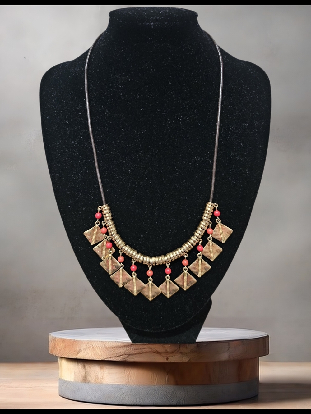 Lauren Ralph Lauren Gold-Tone Necklace with Coral Beads